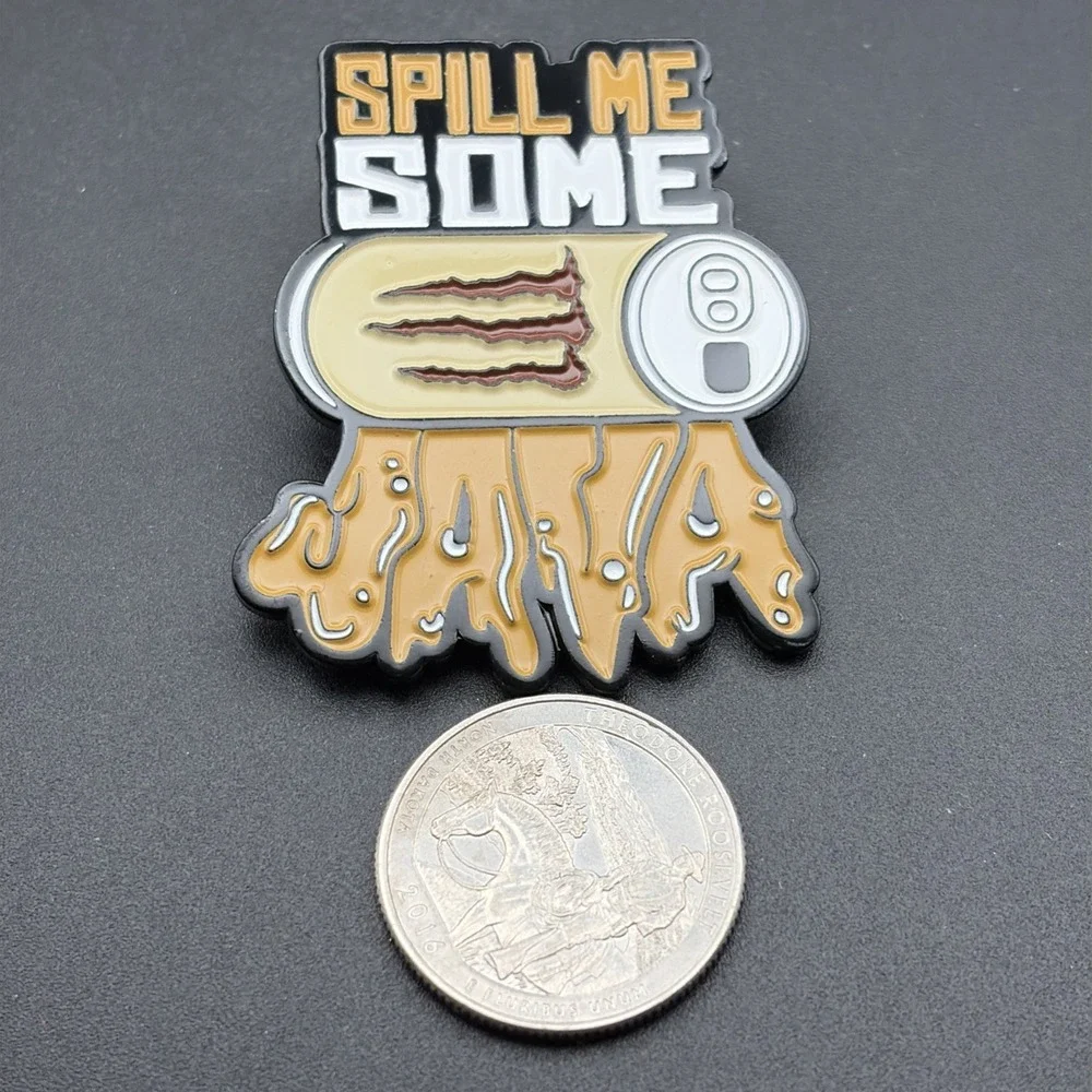 Java‎ Monster Coffee Energy Drink Spill Me Some Java Lapel Hat Pin